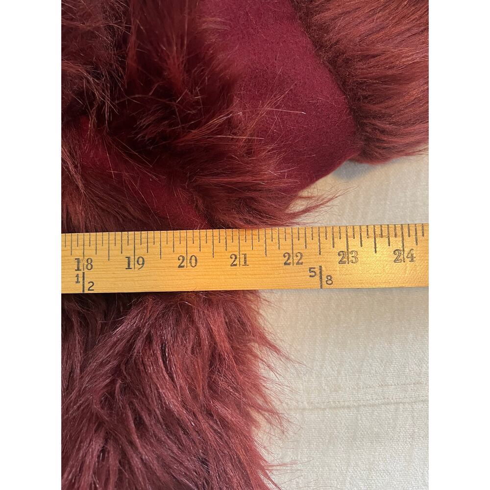 Rachel Zoe Faux Fur Burgundy Coat - Large - Picture 10 of 10